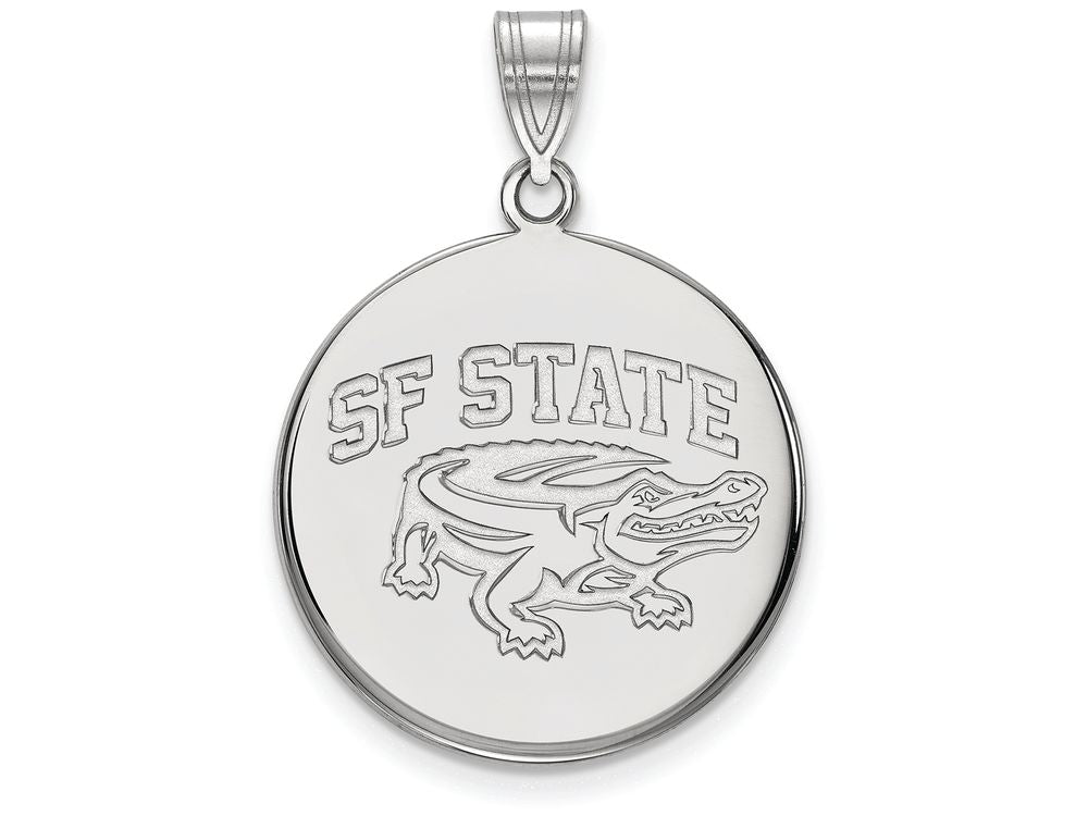 10k White Gold Logoart San Francisco State University Large Disc Pendant