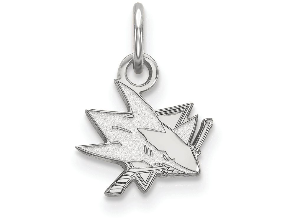 10k White Gold Nhl Logoart San Jose Sharks Extra Small Pendant