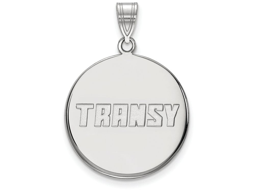 10k White Gold Logoart Transylvania University Large Disc Pendant