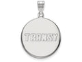 10k White Gold Logoart Transylvania University Large Disc Pendant