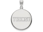 10k White Gold Logoart Transylvania University Large Disc Pendant