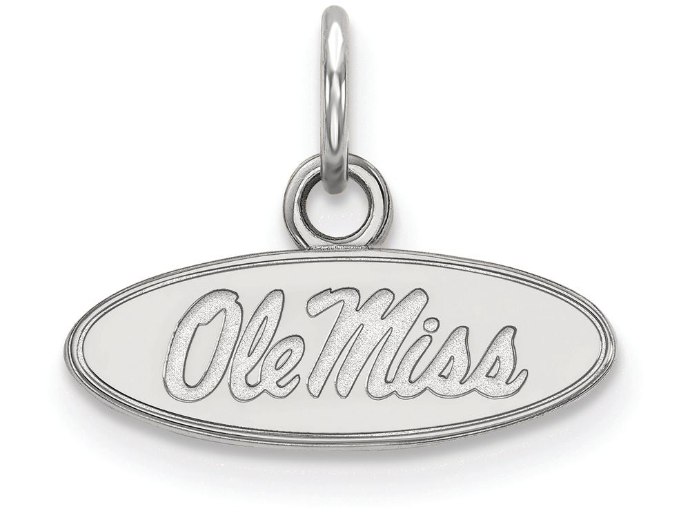 10k White Gold Logoart University Of Mississippi Extra Small Pendant