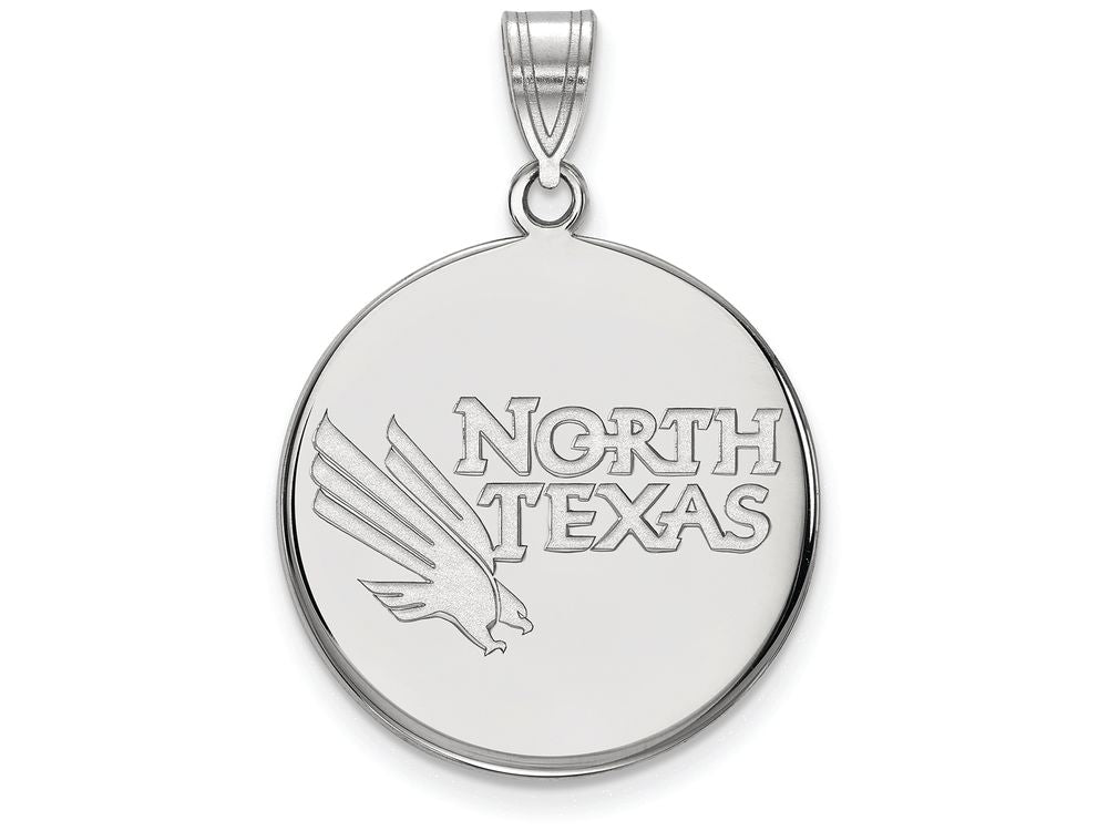 10k White Gold Logoart University Of North Texas Large Disc Pendant