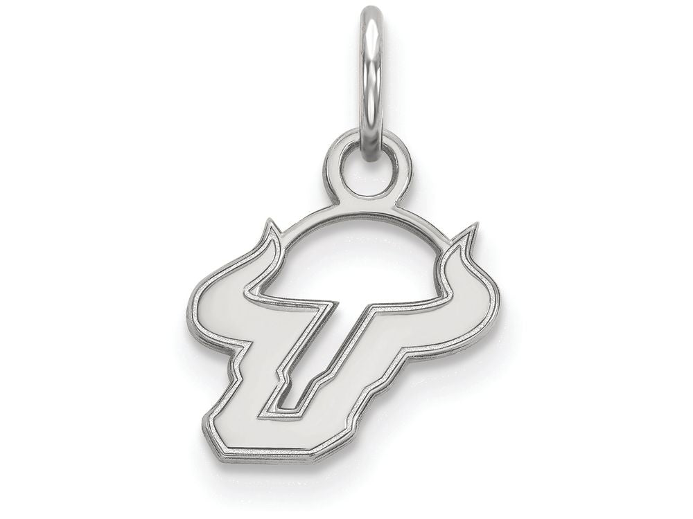 10k White Gold Logoart University Of South Florida Extra Small Pendant