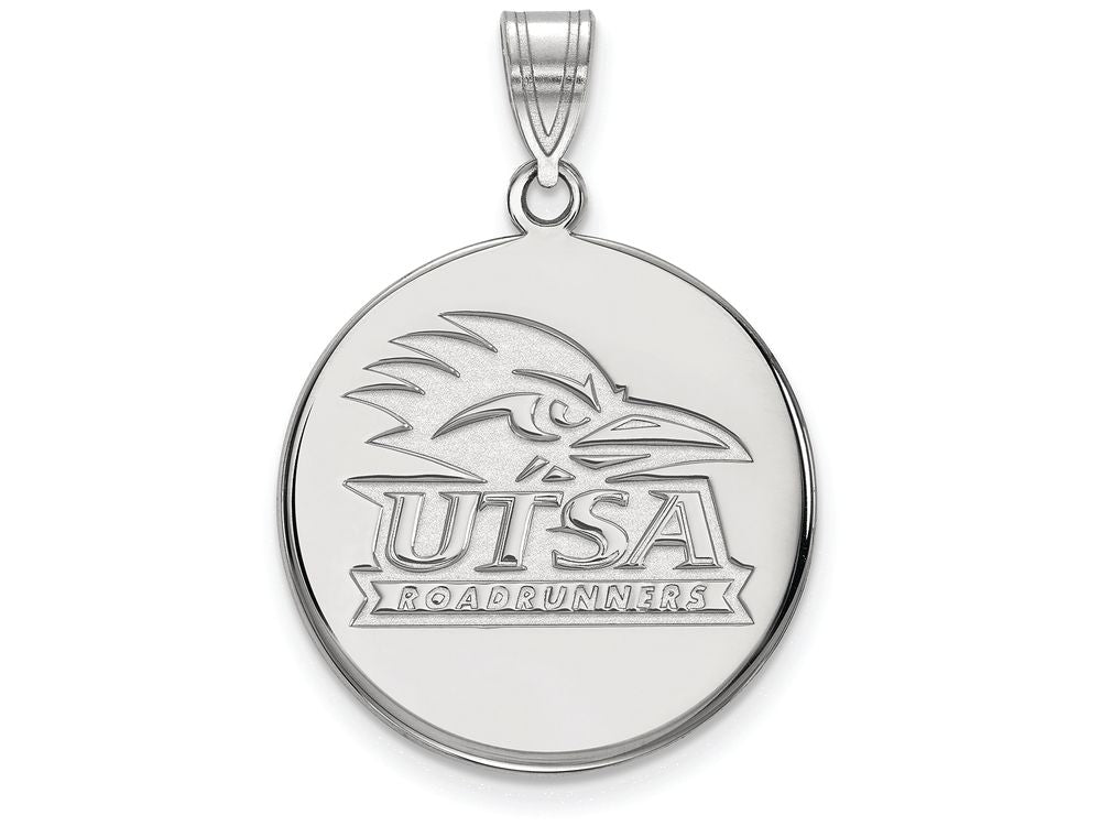 10k White Gold Logoart University Of Texas At San Antonio Large Disc Pendant