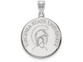 10k White Gold Logoart Virginia State University Large Disc Pendant