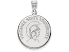 10k White Gold Logoart Virginia State University Large Disc Pendant