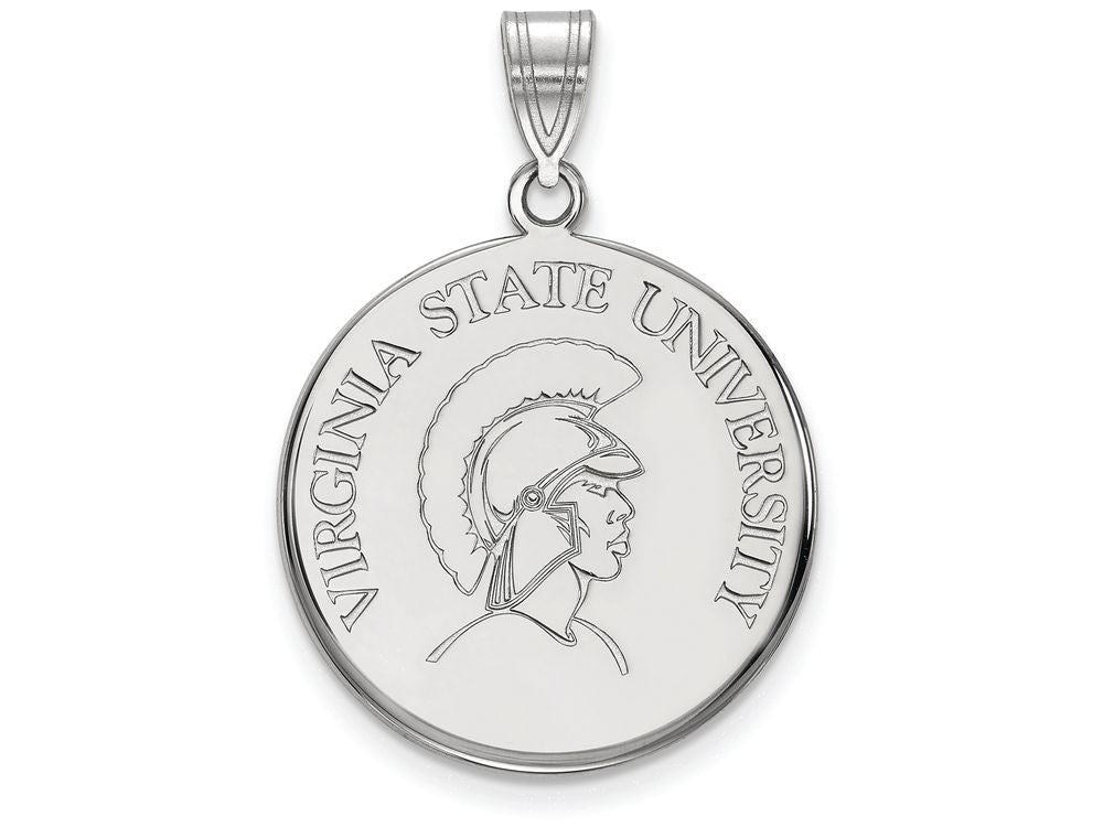 10k White Gold Logoart Virginia State University Large Disc Pendant