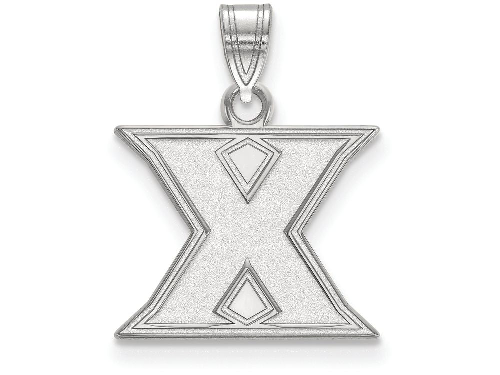 10k White Gold Logoart Xavier University Small Pendant