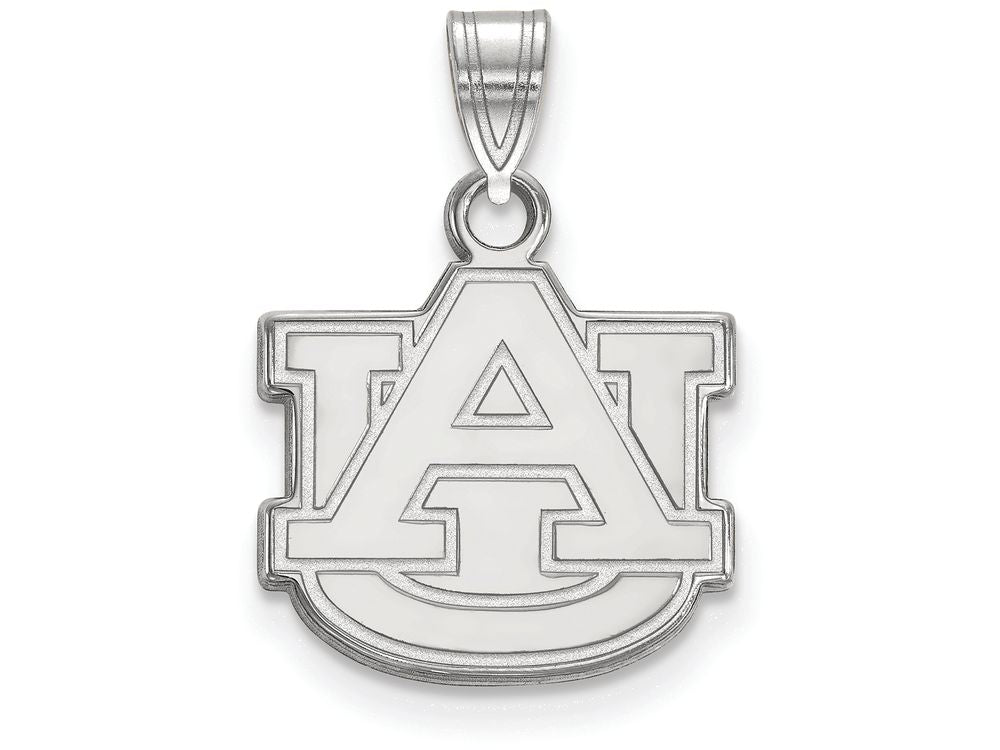 10k White Gold Logoart Auburn University Small Pendant