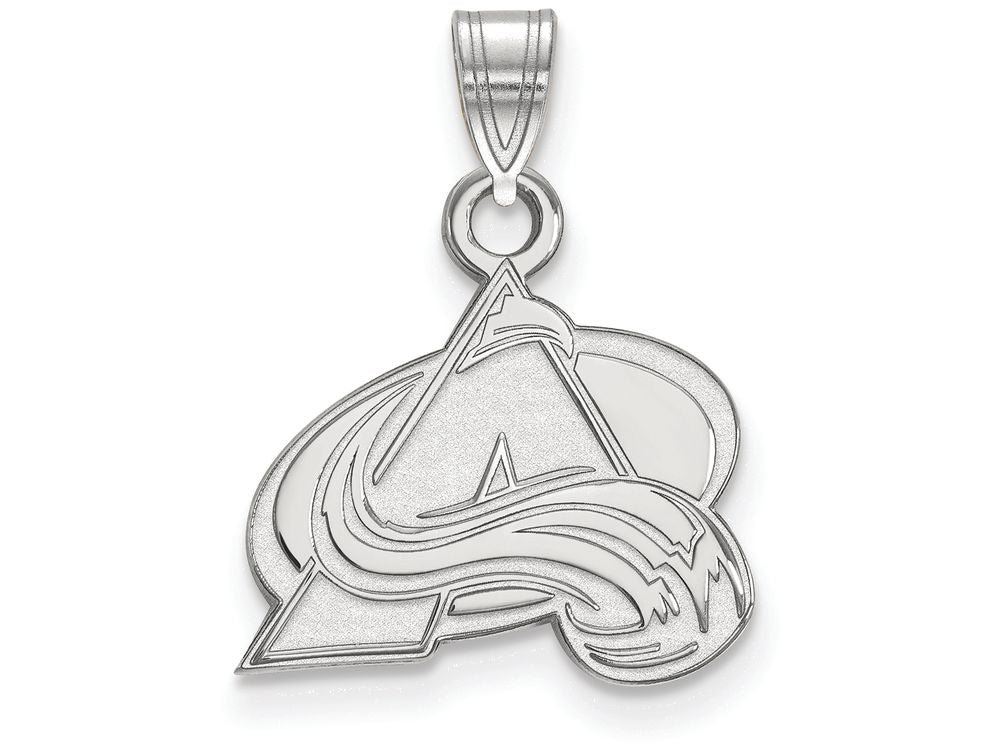 10k White Gold Nhl Logoart Colorado Avalanche Small Pendant