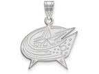 10k White Gold Nhl Logoart Columbus Blue Jackets Large Pendant