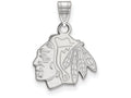 10k White Gold Nhl Logoart Chicago Blackhawks Small Pendant