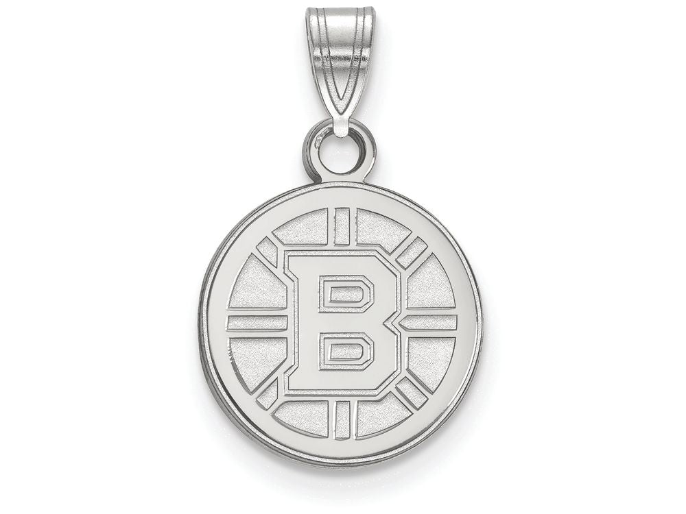 10k White Gold Nhl Logoart Boston Bruins Small Pendant
