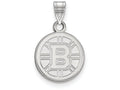 10k White Gold Nhl Logoart Boston Bruins Small Pendant