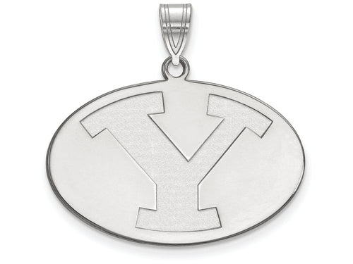 10k White Gold Logoart Brigham Young University Large Pendant