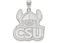 10k White Gold Logoart Cleveland State University Extra Large  Pendant