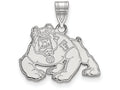 10k White Gold Logoart California State University Fresno Medium Pendant