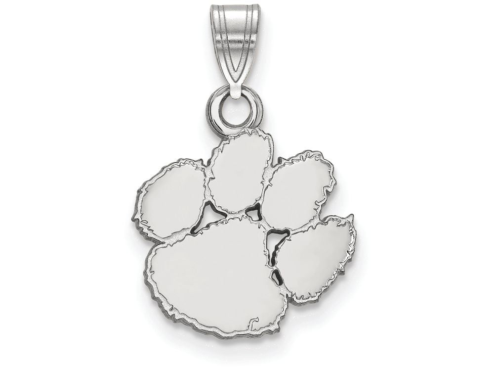 10k White Gold Logoart Clemson University Small Pendant