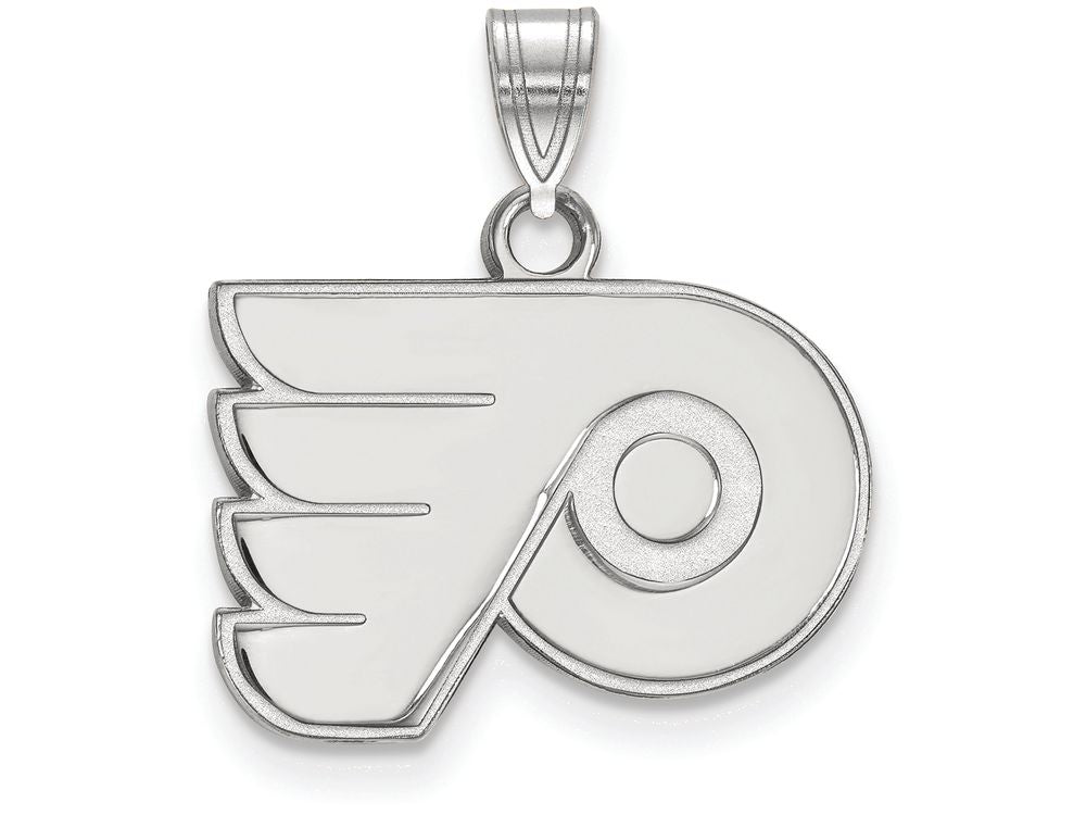 10k White Gold Nhl Logoart Philadelphia Flyers Small Pendant