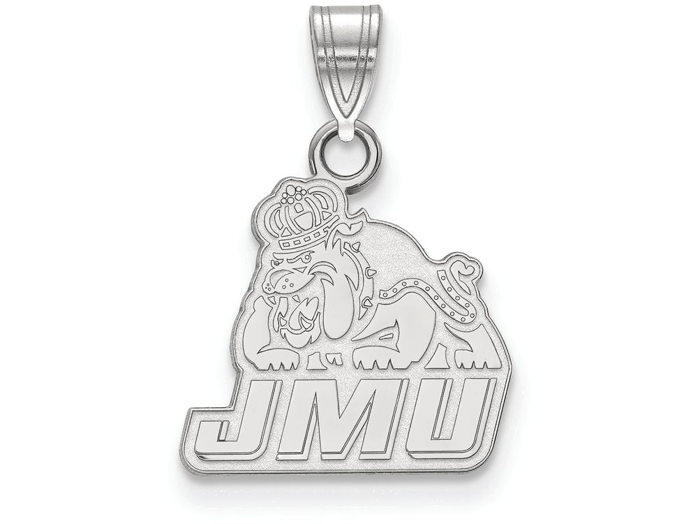 10k White Gold Logoart James Madison University Small Pendant