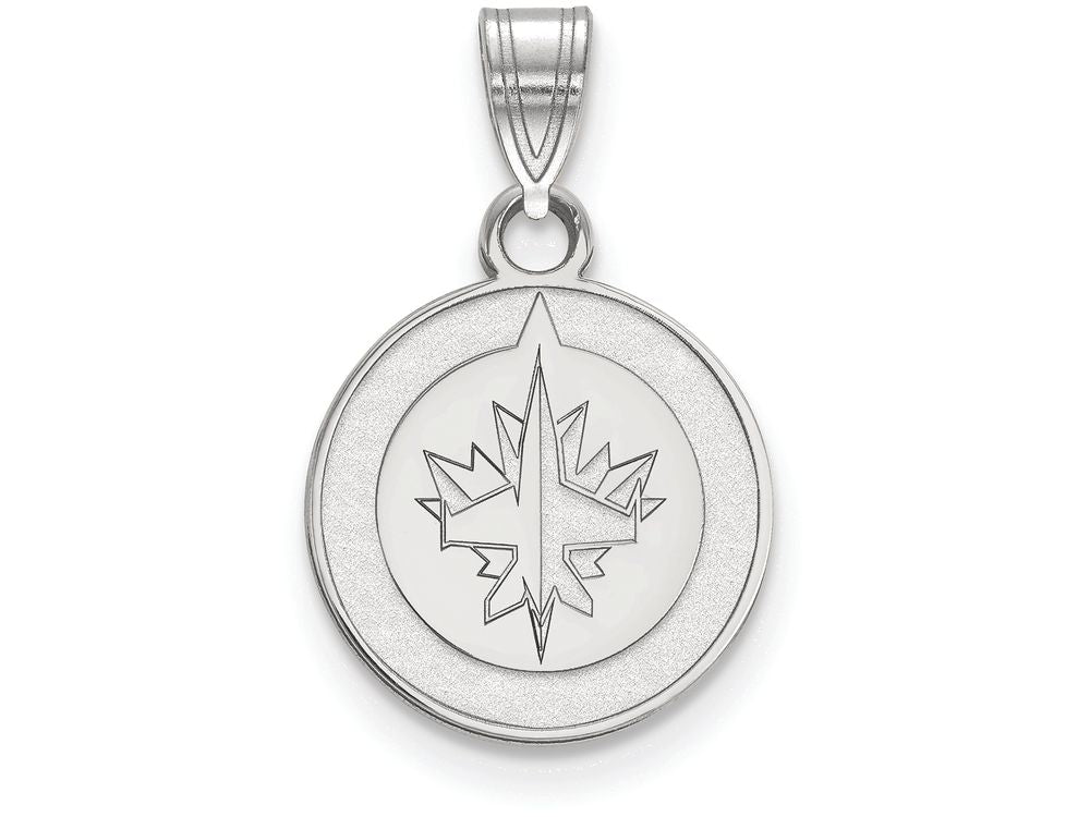 10k White Gold Nhl Logoart Winnipeg Jets Small Pendant