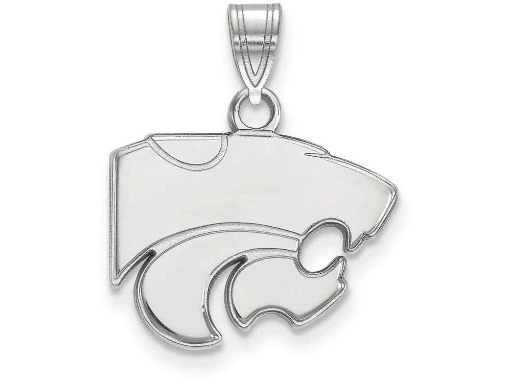 10k White Gold Logoart Kansas State University Small Pendant