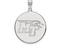10k White Gold Logoart Middle Tennessee State University Extra Large  Disc Pendant