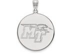 10k White Gold Logoart Middle Tennessee State University Extra Large  Disc Pendant