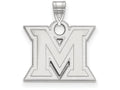10k White Gold Logoart Miami University Small Pendant