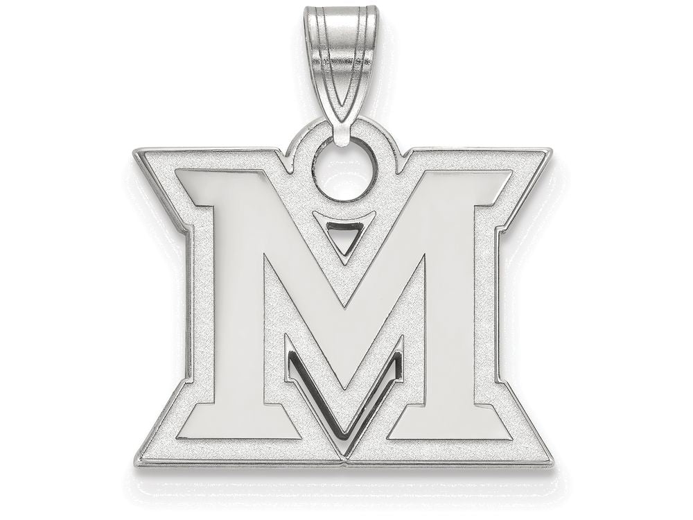 10k White Gold Logoart Miami University Small Pendant