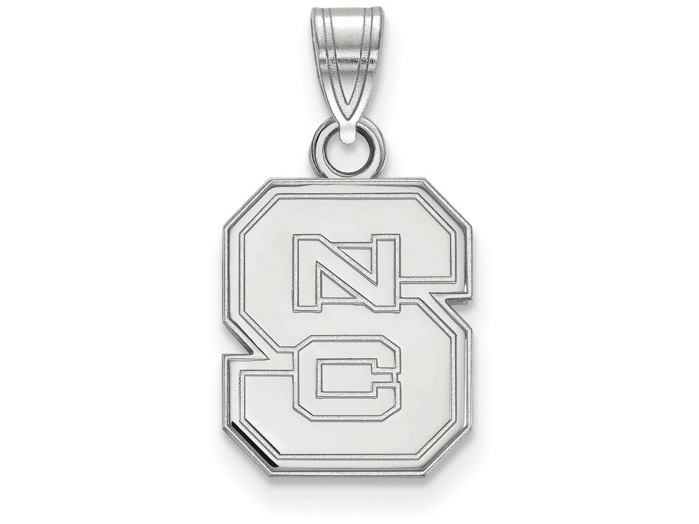 10k White Gold Logoart North Carolina State University Small Pendant