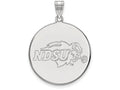 10k White Gold Logoart North Dakota State Extra Large  Disc Pendant