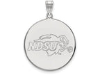 10k White Gold Logoart North Dakota State Extra Large  Disc Pendant