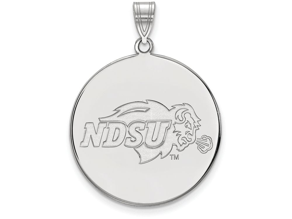 10k White Gold Logoart North Dakota State Extra Large  Disc Pendant