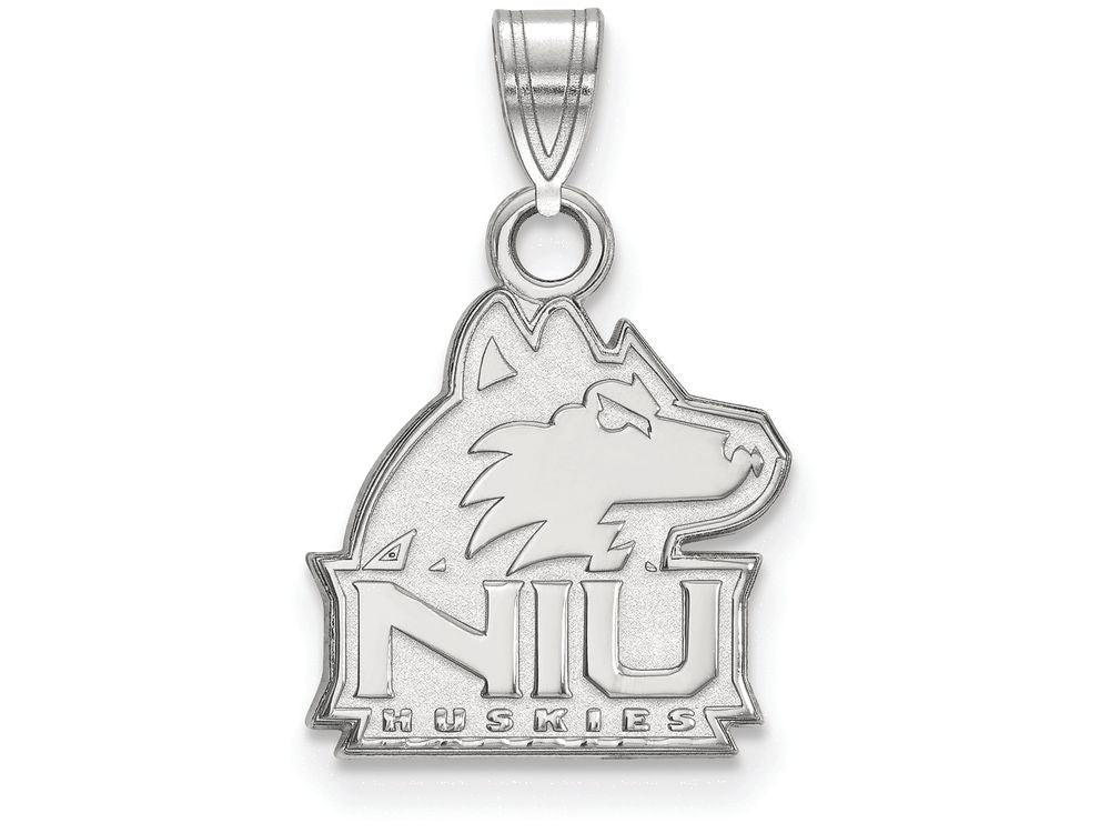 10k White Gold Logoart Northern Illinois University Small Pendant