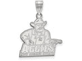 10k White Gold Logoart New Mexico State University Large Pendant