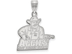 10k White Gold Logoart New Mexico State University Large Pendant