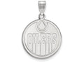 10k White Gold Nhl Logoart Edmonton Oilers Large Pendant