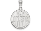 10k White Gold Nhl Logoart Edmonton Oilers Large Pendant