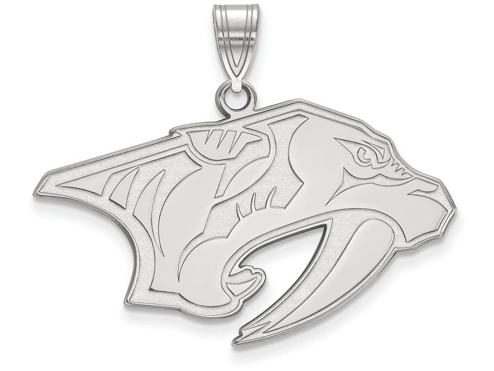 10k White Gold Nhl Logoart Nashville Predators Large Pendant
