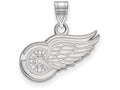 10k White Gold Nhl Logoart Detroit Red Wings Small Pendant