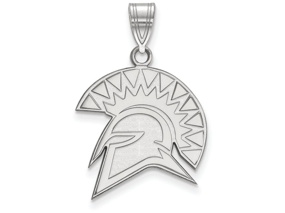 10k White Gold Logoart San Jose State University Large Pendant