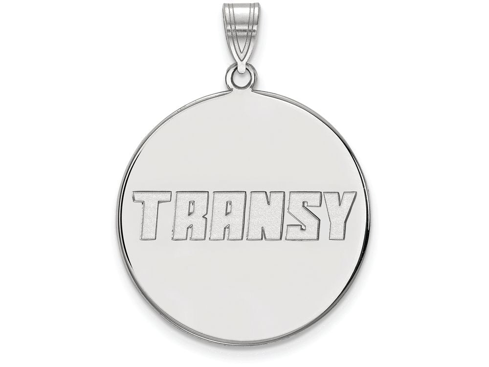 10k White Gold Logoart Transylvania University Extra Large  Disc Pendant