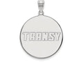 10k White Gold Logoart Transylvania University Extra Large  Disc Pendant