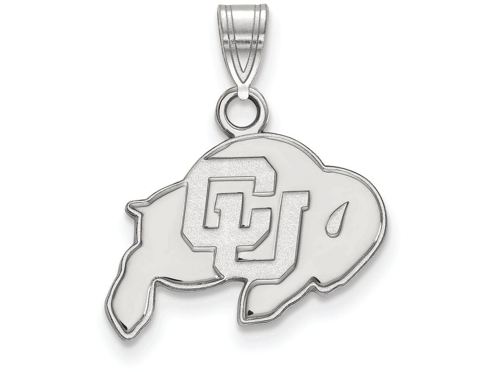 10k White Gold Logoart University Of Colorado Small Pendant