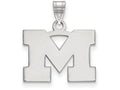 10k White Gold Logoart Michigan (univ Of) Small Pendant