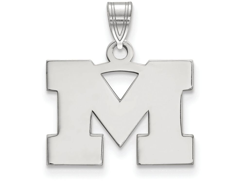 10k White Gold Logoart Michigan (univ Of) Small Pendant