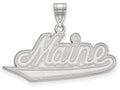 10k White Gold Logoart University Of Maine Large Pendant