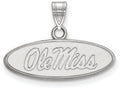 10k White Gold Logoart University Of Mississippi Small Pendant